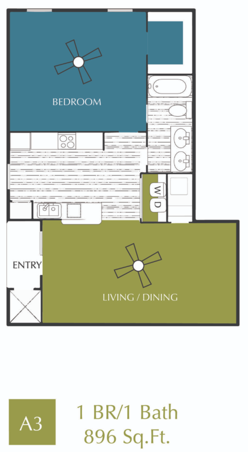 Tuscany 1 bedroom 1 bath apartment 773 sqft at Marcella at Gateway